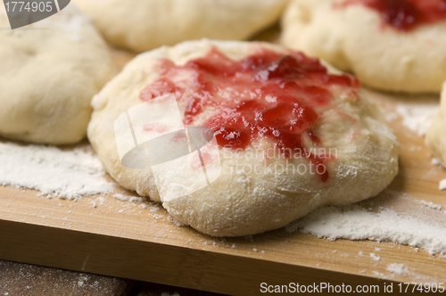 Image of Sweet doughnuts with rose marmelade