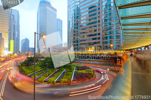 Image of traffic city dusk