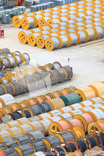 Image of cable roll and transformer on the floor 