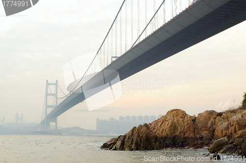 Image of Tsing ma bridge sunset,Hongkong 