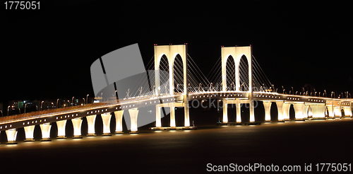 Image of Sai Van Bridge in Macau at night 