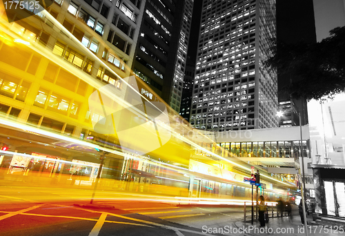 Image of modern city traffic at night 