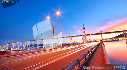 Image of highway under the bridge in macao