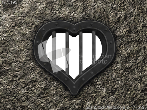 Image of heart prison window
