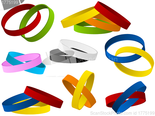 Image of Set of colorful wristbands