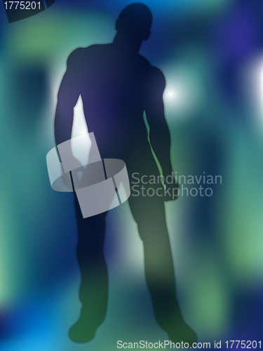 Image of Sexy Boy Silhouette on Colorful Background