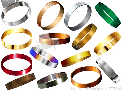 Image of Metal Rings Bracelets Wristband Set