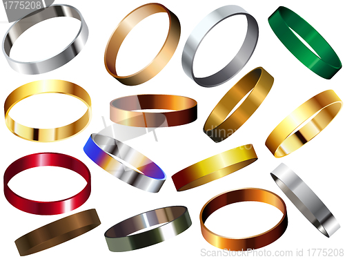 Image of Metal Rings Bracelets Wristband Set