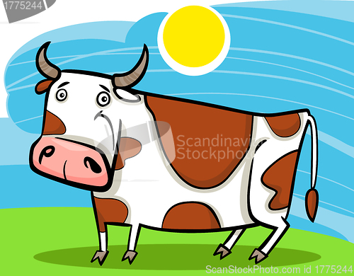Image of cartoon illustration of farm cow