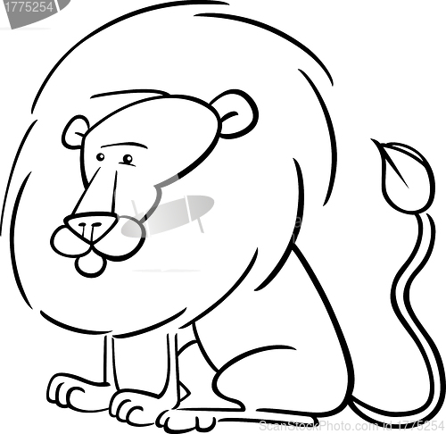 Image of African Lion Cartoon for coloring