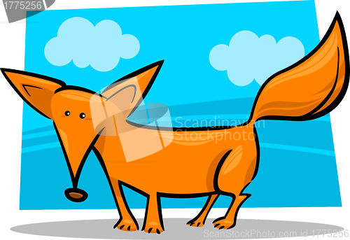 Image of cartoon illustration of red fox