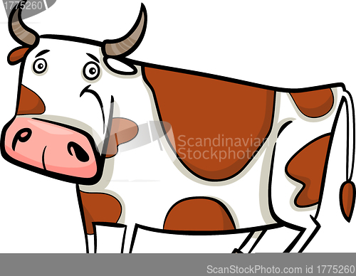 Image of cartoon illustration of farm cow