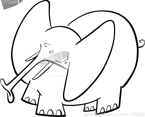 Image of Elephant Cartoon for coloring book