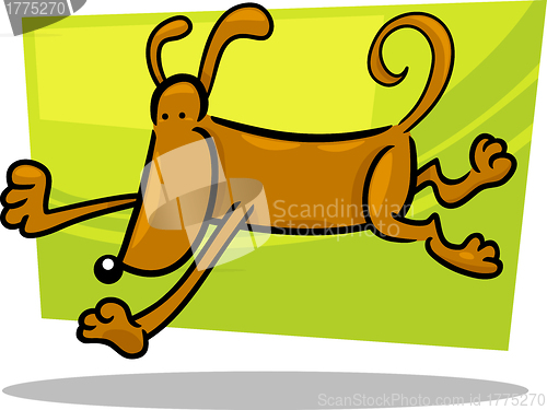 Image of cartoon doodle of running dog