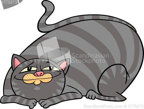 Image of tabby fat cat cartoon