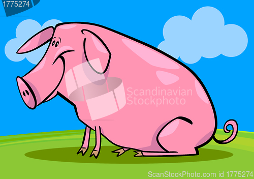 Image of cartoon illustration of farm pig