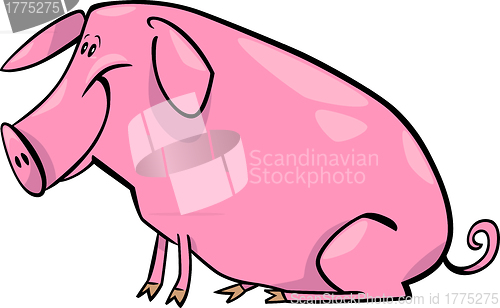 Image of cartoon illustration of farm pig