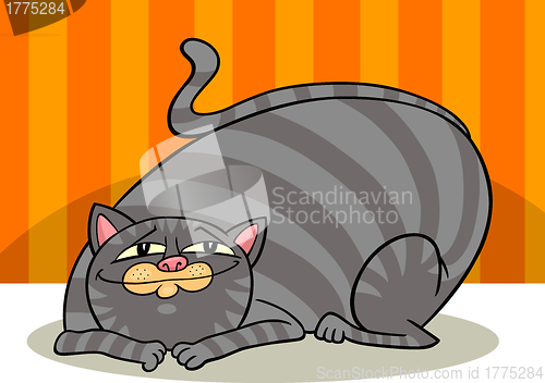 Image of tabby fat cat cartoon