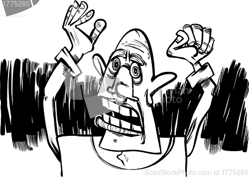 Image of cartoon sketch of scared man