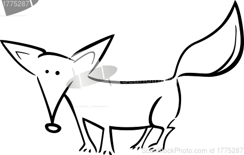 Image of cartoon illustration of fox for coloring