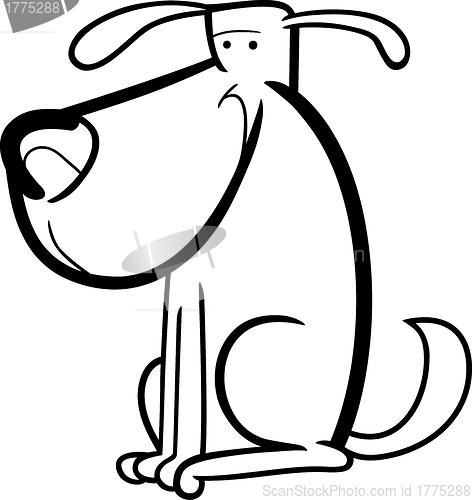 Image of cartoon doodle of cute dog for coloring