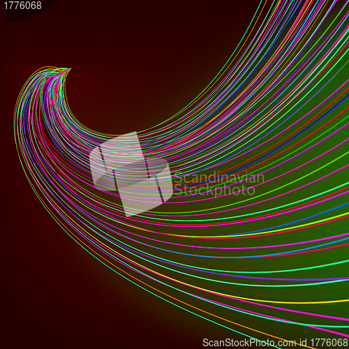 Image of Colorful lines on dark red background. EPS 8