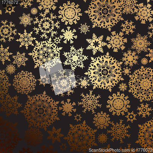 Image of Abstract gold winter with snowflakes. EPS 8