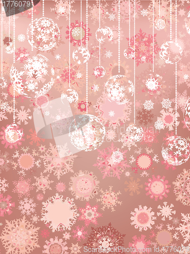 Image of Christmas background with snowflakes. EPS 8