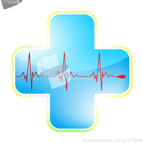 Image of Heart medical cross. EPS 8