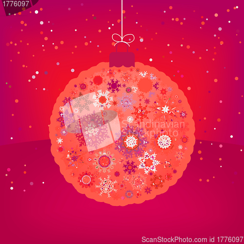 Image of ?hristmas card with orange ball. EPS 8