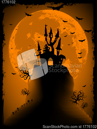 Image of Scary halloween vector with magical abbey. EPS 8