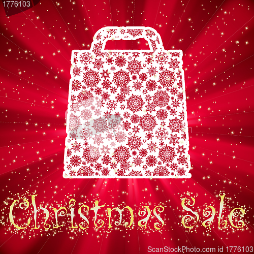 Image of Bag For Shopping With snowflakes. EPS 8