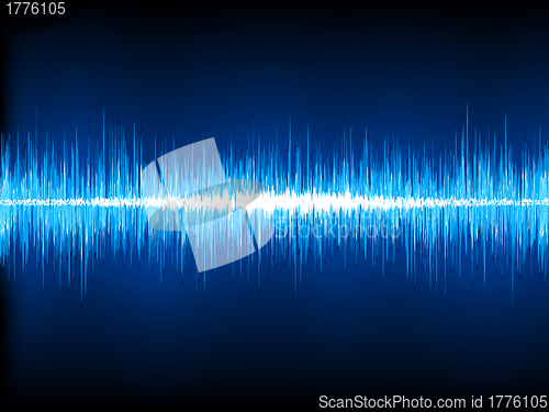 Image of Sound waves oscillating on black. EPS 8