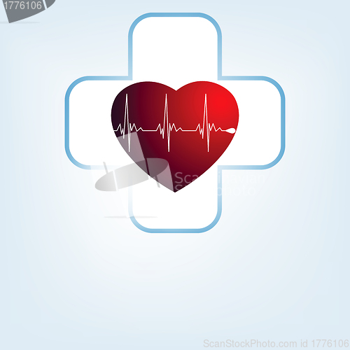 Image of Heart medical cross. EPS 8