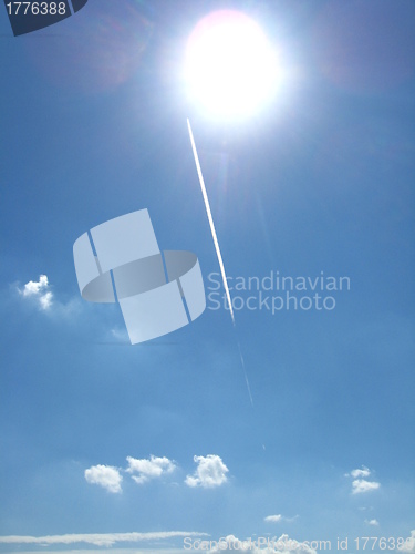 Image of The bright blue sky and the sun