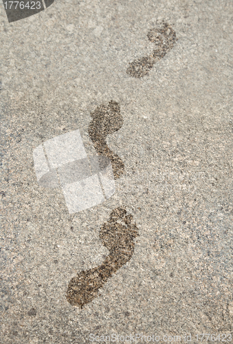 Image of Wet footprints on granite