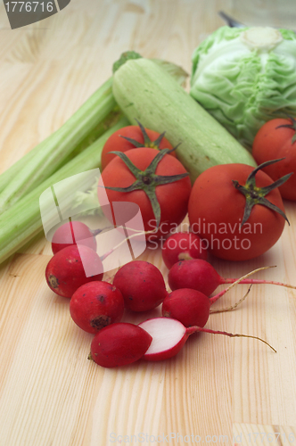 Image of fresh raddish and vegetables