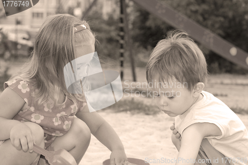 Image of Two lovely kids playiing
