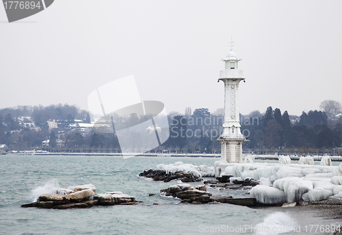 Image of Frozen Geneva lighthouse