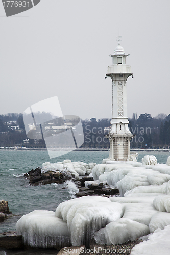 Image of Frozen Geneva lighthouse