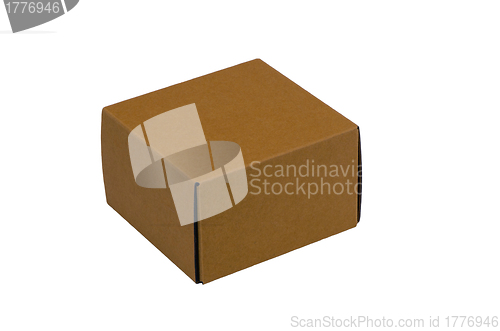 Image of Yellow carton paper box isolated white background 