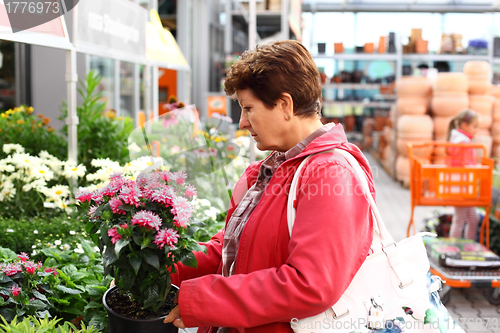 Image of Senior woman in flower shop