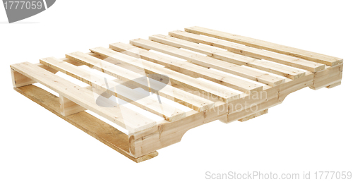 Image of New wooden platforms on  white