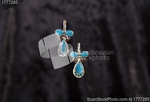 Image of emerald blue earrings