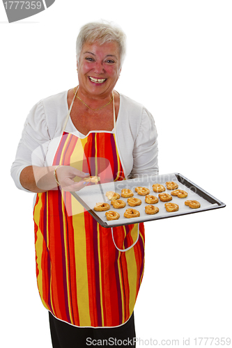 Image of Female senior with cookies 