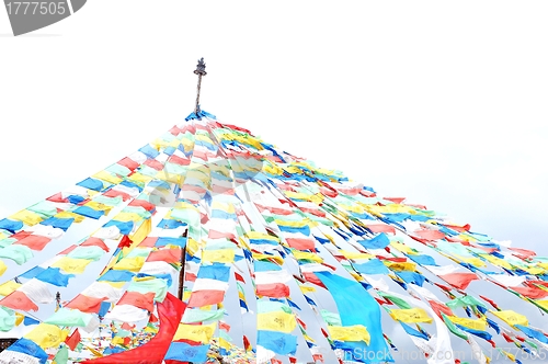 Image of Colorful Tibetan prayer flags