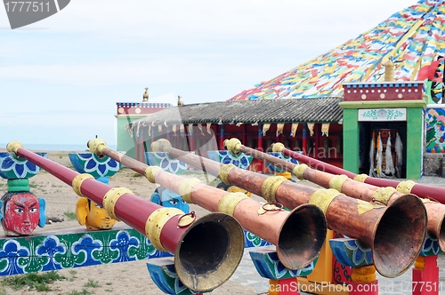 Image of Trombones in a Tibetan lamasery