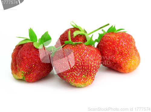 Image of Strawberries isolated over white background