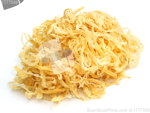 Image of dried squid isolated on the white background