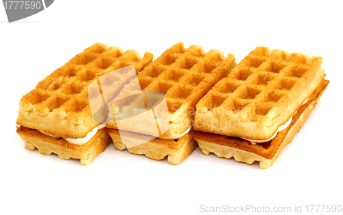 Image of waffle cookies stacked 